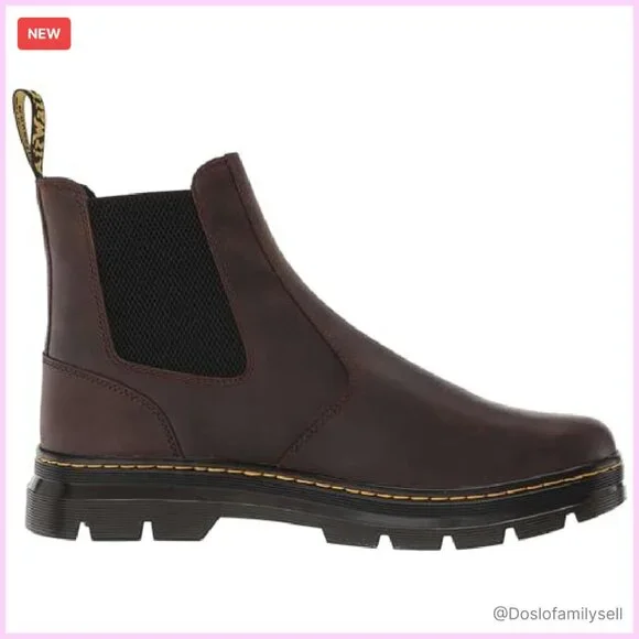 Leather Chelsea Boots Unisex Classic Retro Chunky Sole Comfortable Pull-On
